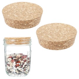 2 Pcs Large Cork Stopper, Cork Lids for Jars Tapered Corks Plug Glass Jar Wine Bottle Lids Soft Wood Corks Bottle Stoppers for Glass Bottles Canning Jars Pottery, Craft DIY Decor, 3.03x2.76 Inch
