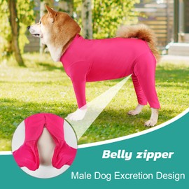Etdane Dog Onesie for After Surgery Pet Surgical Recovery Suit Anti Shedding Bodysuit Long Sleeve Claming Pajamas with Legs for Female Male Dog (Small, Pink)