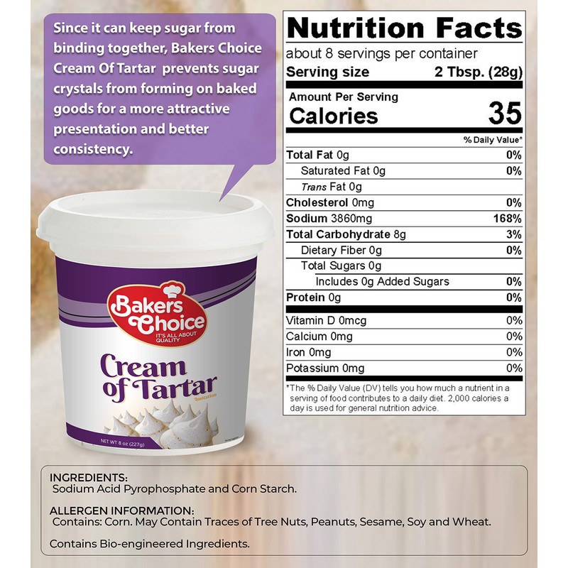 Premium Cream of Tartar for Baking and Cooking Ingredient -