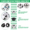 16Pcs 3 Size Bicycle Hub Flanged Axle Nut and Safety