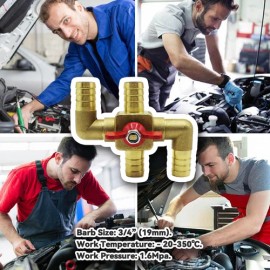 QEWHDJQ Solid Brass 3/4 Inch Heater Control Valve, 4-way Automobile Heating Water Valve.