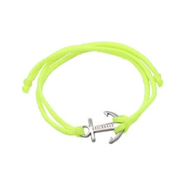 SAILBRACE Bracelet Neon Yellow Anchor Silver, Nylon
