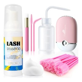 Kit Shampoo Espuma Para Pestañas Y Brocha Para Extensiones                                                                                            