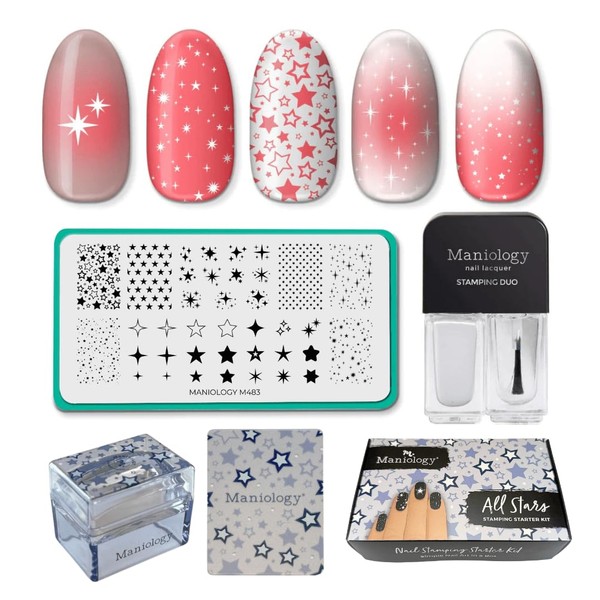 Maniology All Stars: Nail Stamping Starter Kit, Celestial Galaxy-inspired Stamp
