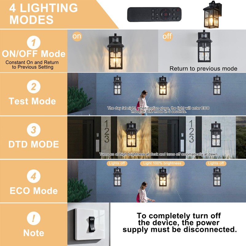 Porch Light with GFCI Outlet with Remote, Dusk to Dawn
