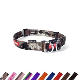 EZYDOG Double Up Dog Collar | Dog Collar Small, Medium, Large Dogs, Reflective Dog Collar, Supreme Comfort, Soft Neoprene Material, Strong Nylon Webbing (Medium, Camo)