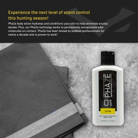 Scent Control Body Lotion | PhaZe Body Odor System by Illusion | #1 Deer Hunters Scent Control | Scent Elimination | Scent-Free Body Lotion for Hunting | 8oz. | Hunting Accessories