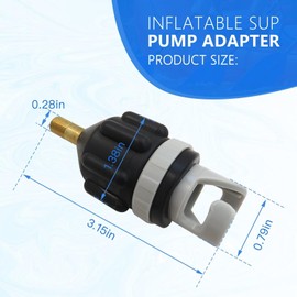 New Version 2x Inflatable Boat SUP Pump Adapter, Premium Conventional Air Adapter, Quickly Inflation and Strong Sealing SUP Pump Adapter, for Inflatable Boat, Paddleboard and Kayak, Black