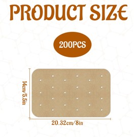 200 PCS Air Fryer Paper Liners,5.5 x 8 inches Disposable Air Fryer Paper Liners,Oil Absorbing Non-Stick Parchment Paper Perforated Parchment Paper Sheets for Ninja AF400UK AF300UK Tower Salter