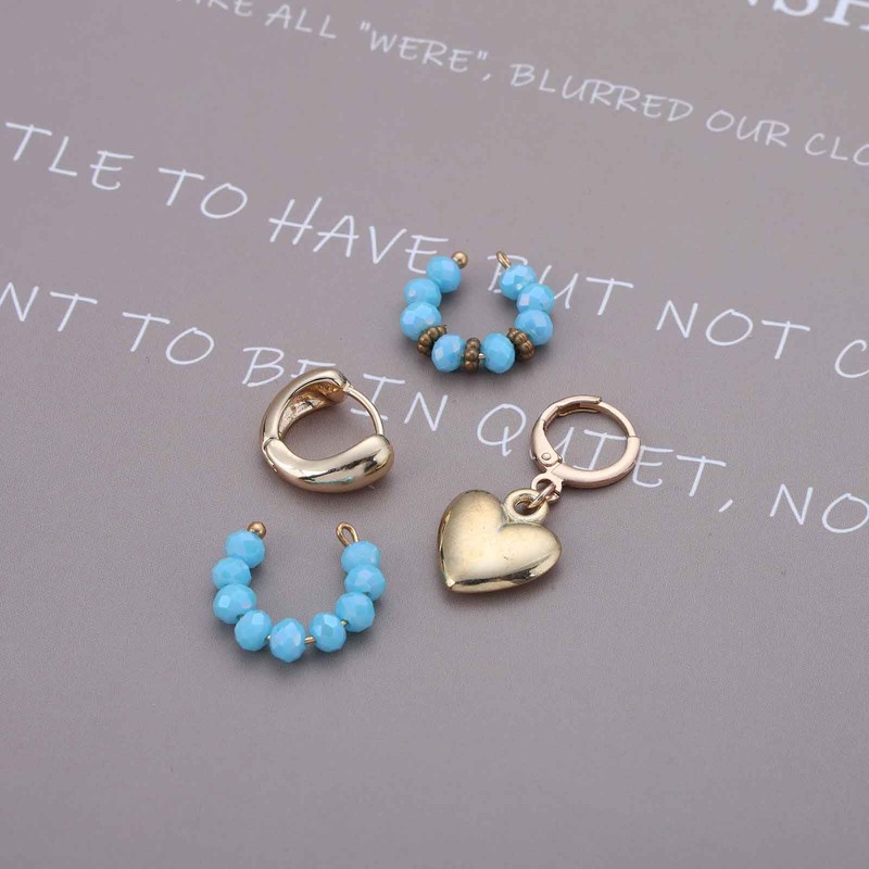 Allereya Boho Herz Huggie Hoop Ohrringe Gold Herz Baumeln Ohrringe