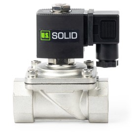 U.S. Solid 1" Stainless Steel Solenoid Valve - 110V AC Normally Closed Electric Solenoid Valve with Viton Seal, Junction Box Type