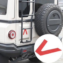 Hudiriy PVC Car Tailgate Side V Shape Sticker Decoration Compatible with Ineos Grenadier 2020-2024 Exterior Vinyl 3D Sticker Decal Accessories (red Carbon Fiber Pattern)