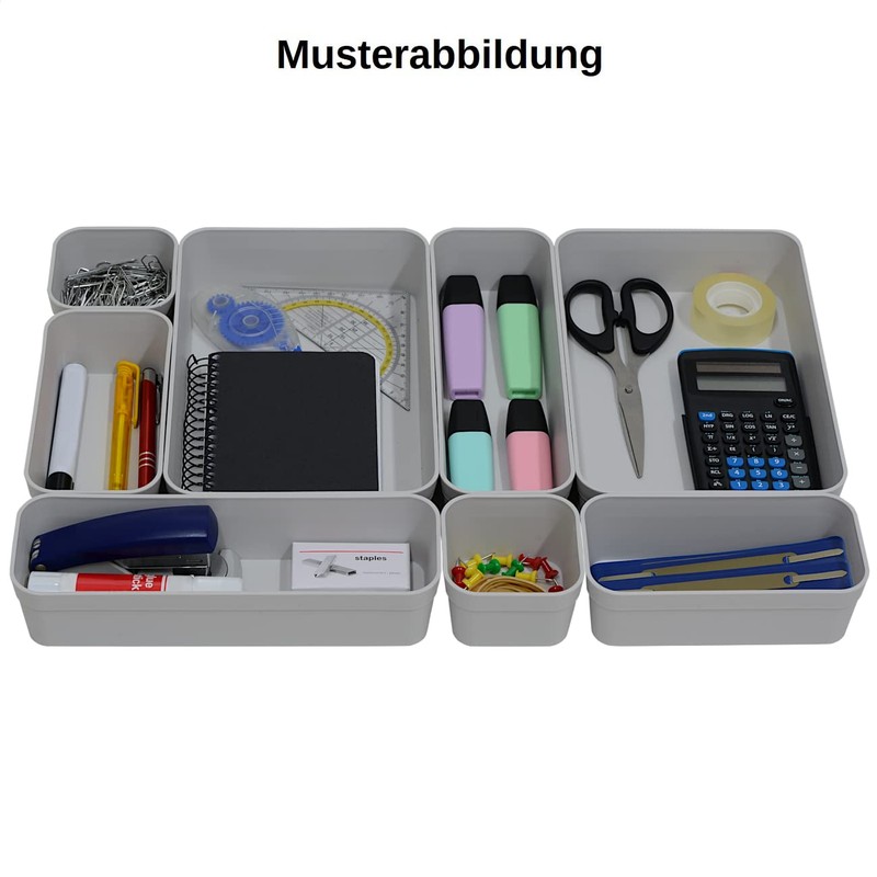 1 x Drawer Organiser Set, 8 Pieces, Pastel Green, Universal