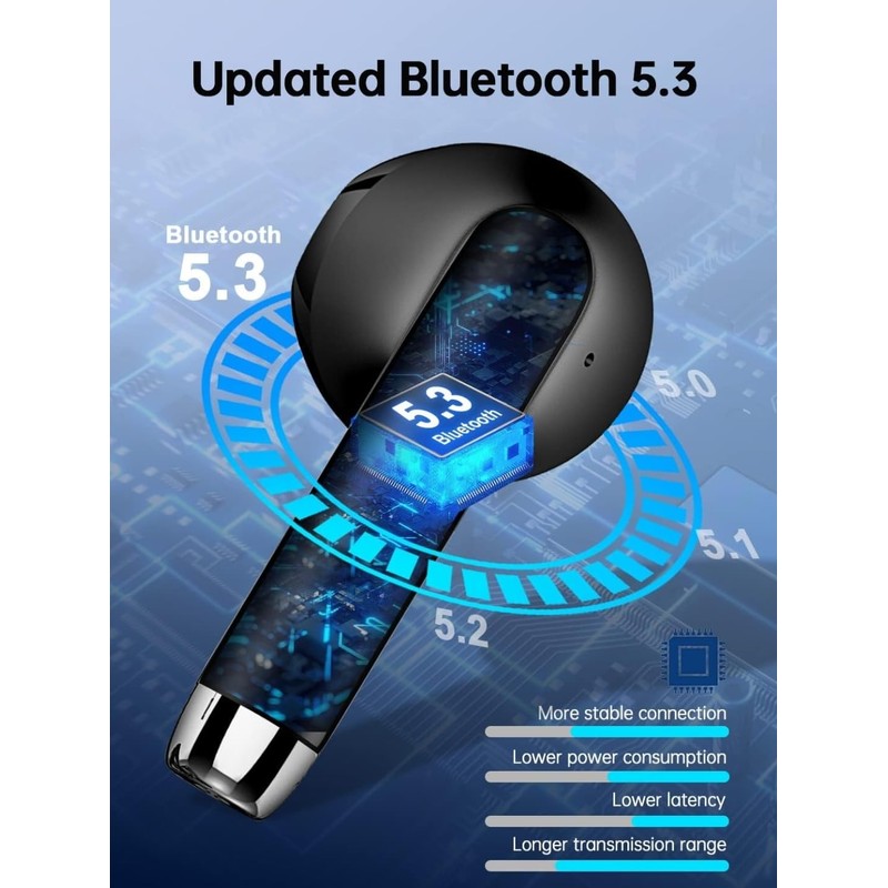 Kurt Bluetooth 5.3 In-Ear Headphones, Wireless Bluetooth 5.3 with Deep