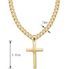 Jewow Stainless Steel Men's Cross Pendant Necklace with 7mm Wide