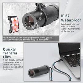 VSYSTO Fahrradkamera Rückfahrkamera, HD 1080P Action Kamera mit Rücklicht, 150° Weitwinkel Sport Action Kamera Videorecorder wasserdichte, Starlight Nachtsicht, Schleifenaufzeichnung, G-Sensor, WiFi