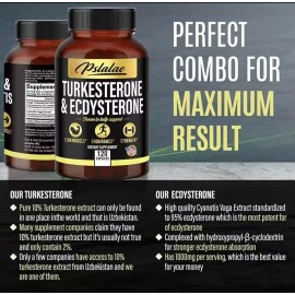 Suplementos Turkesterona Ecdysterona 1000mg 120 Capsula