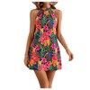 Floerns Women's Sleeveless Floral Print Sundress Halter Neck A Line