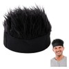 Wig Hat Wig Men Adjustable Short Hair Wig Cap Black