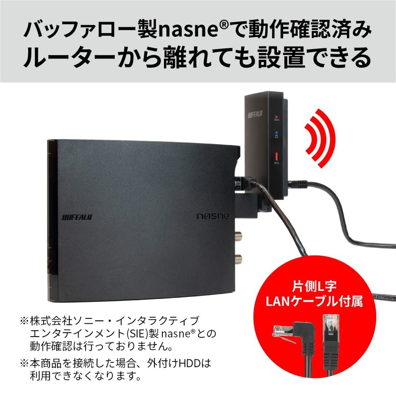BUFFALO WiFi Wireless LAN Extension for LAN Port, 11ac/n/a/g/b, 866Mbps+300Mbps,