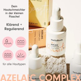 HelloBody 16% AZELAIC COMPLEX Booster - Azelaic Acid Serum Against Pimples & Redness - Azelaic Acid Booster for Blemished & Sensitive Skin - Light Texture & Mattifying Effect