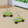 Lovely Original Unique School Bus Hanging Earrings in Resin Cartoon