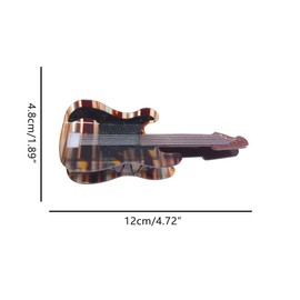 Novelty Music Instrument Claw Clip,Funny Acetate Claw Clip for Women,Bass Hair Clip,Brown