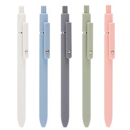 5PCS Retractable Gel Pens Set, Quick Dry Black Ink Fine Point Roller Ball Gel Ink Pen for Smooth Writing (Morandi Color)