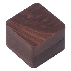 Caja de Anillo de Madera de Nogal Negro, Botón Magnético de Estilo Retro Portátil, Caja de Propuesta de Compromiso de Boda Duradera