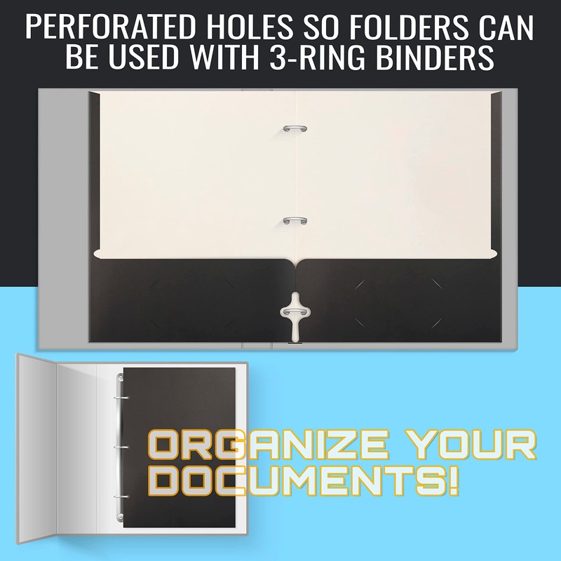 Better Office Products Two Pocket Portfolio Folders, 50-Pack, Brown, Letter