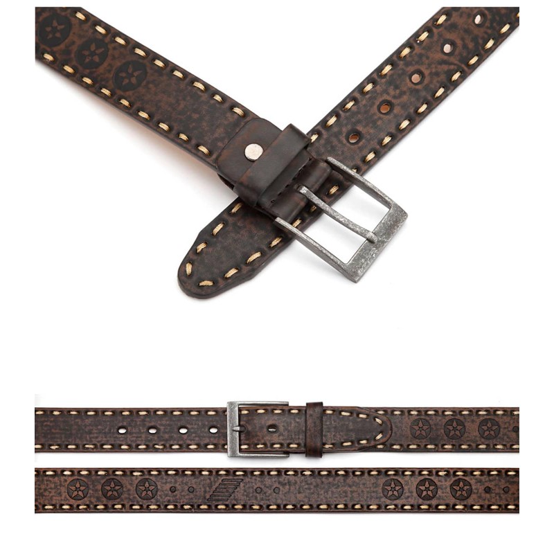 BEZLIT Men's Western Belt Faux Leather 30512, brown