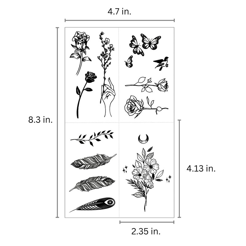Mini Nature Temporary Tattoos - Realistic Long Lasting Waterproof Tiny