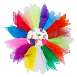 LATRAT Pack of 15 Juggling Cloths, Chiffon Cloths for Children, 60 x 60 cm, for Accessories, Decoration, Silk Scarves, Chiffon Cloths for Performance, Gymnastics Cloths, Nursery