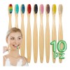 Cepillo Dientes Bambú Biodegradable Suave Ecológico 10pz F Color