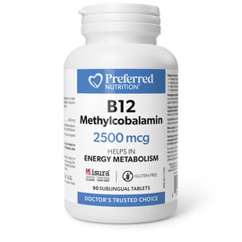 Preferred Nutrition Preferred Nutrition? B12 Methylcobalamin 2500 mcg, 90 Sublingual Tablets, Helps in Energy Metabolism, Vegan, Non-GMO, Proudly Canadian