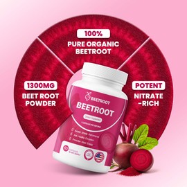 ZENVIVIAN Beetroot Capsules – 1300mg Non-GMO Beet Root Powder Supplement – 60 Vegan Capsules for Natural Energy, Blood Flow & Endurance Support