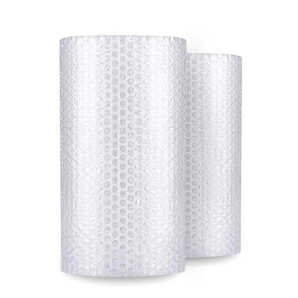 enKo (2 Pack) 12 inch x 72 feet Bubble Cushioning Wrap Roll Perforated 20 Fragile Sticker Labels for Moving Shipping Packing Boxes Supplies