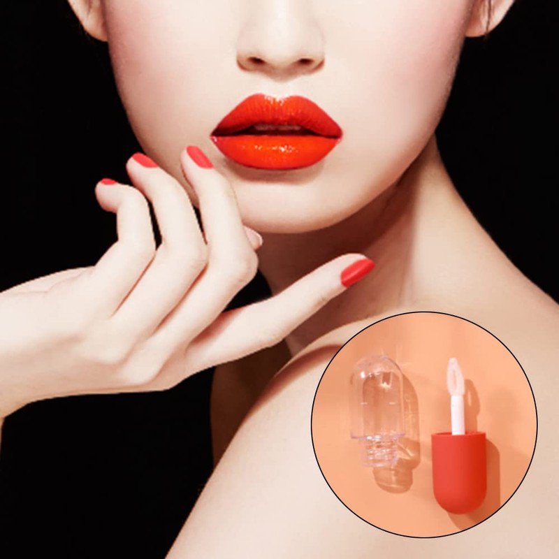 5 Pcs Lip Gloss Tubes with Wand Cute Capsule Shaped