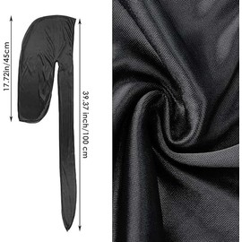 Men's Durag Du-rag Bandana Sports Scarf Head Rap Tie Back Band Biker Cap (Black)