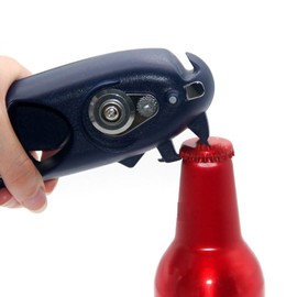 Can Opener 8-in-1 .Multi-functional manual Bottle Opener; hand-cranked Can Opener.Heavy Duty Can Opener Good Grips Anti-slip Hand Grip Stainless Steel and Easy to Use(Blue）