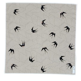 Yamamoto Hitoto Shoten Shofu Handkerchief Swallow Shiro [1516-B] Made in Japan Japanese Pattern Inbound Souvenir