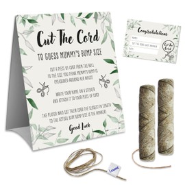 Baby Shower Games – CUT THE CORD – 20 Players | Mummys Tummy Baby Shower game | Table Decoration | Winner Prize also included for fun boy, girl, neutral/unisex baby shower party| Gender Reveal