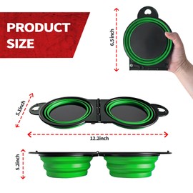 Collapsible Magnetic Parts Tray Set, Foldable Magnetic Trays, 1pack, Integrated 5.1" Round Dual Silicone Bowls, Multi-Use Nuts And Bolts Organizer, Bonus Hanging Hook for On-the-Go Carry(green)
