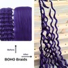 Purple Braiding Hair Pre Stretched Hypoallergenic Boho Hair for Braiding