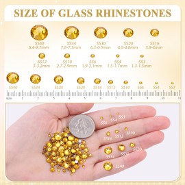 2500PCS SS10/2.8mm Crystal Rhinestones (Topaz), Bedazzling Flatback Glass Rhinestones for Crafting DIY Nail Art Makeup Decoration, Gems Diomand Charms for Tumbler Shoes Clothing Mug