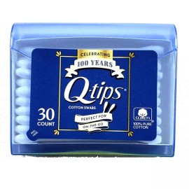 Q-tips Cotton Swab Travel Size Purse Pack 30 Count, 4 Pack