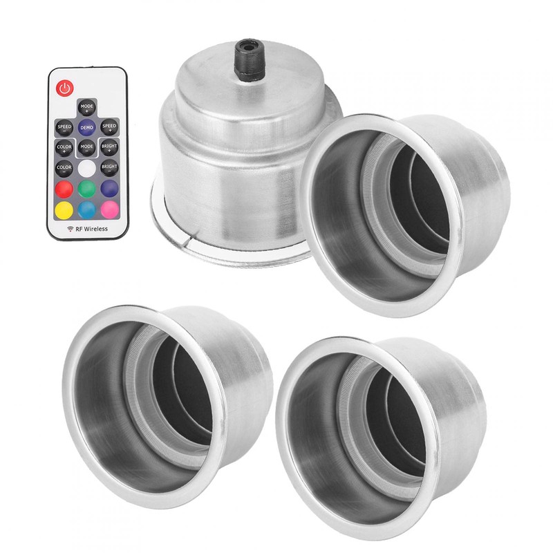 Kuuleyn Drink Cup Holder, 4Pcs DC 12V RGB LED Car