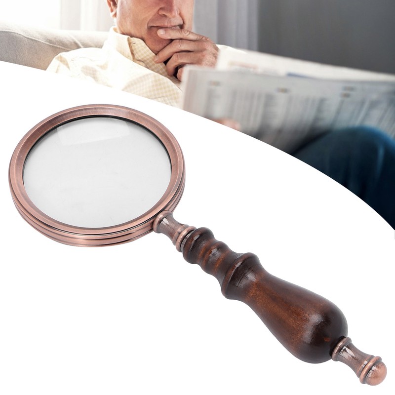 10X Metal Retro Reading Magnifying Glass Elderly Handheld Magnifier with