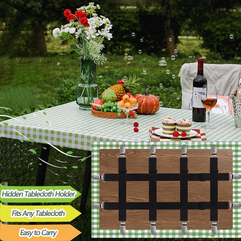 Bertork Invisible Tablecloth Clips - Secure Your Tablecloth with Hidden