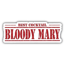 DG Graphics Bloody Mary Best Cocktail Grunge Stamp Art Decor 6'' x 2'' Magnet Vinyl Magnetic Sheet for Lockers, Cars, Signs, Refrigerator